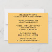 WESTERNE SUNSET SILHOUETTE RETIREMENT PARTIJ INVIT KAART (Achterkant)