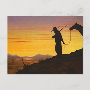 WESTERNE SUNSET SILHOUETTE RETIREMENT PARTIJ INVIT KAART