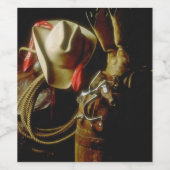 Westerne Tack Party Hoedown Vier Wijnlabels Wijn Etiket (Enkel label)