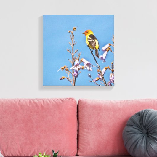Westerne Tanager Canvas Afdruk (Insitu (Woonkamer))