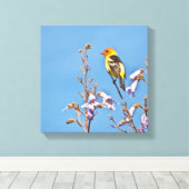 Westerne Tanager Canvas Afdruk (Insitu (Houten vloer))