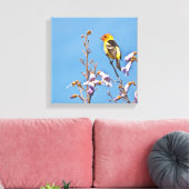 Westerne Tanager Canvas Afdruk (Insitu (Woonkamer))