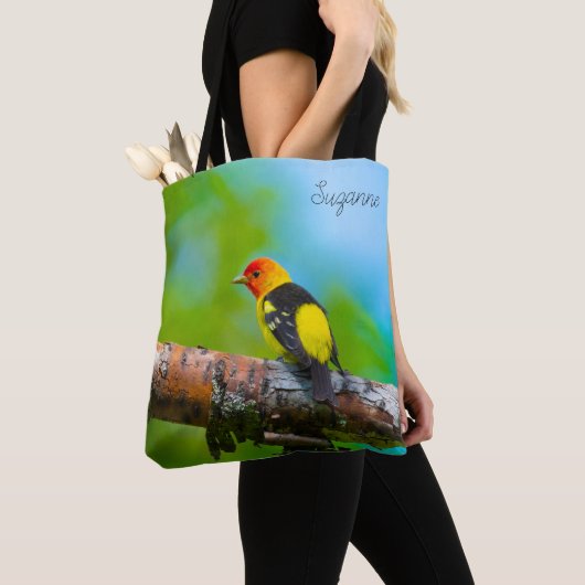 Westerne Tanager-Canvas tas (Dichtbij)