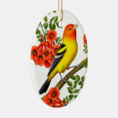 Westerne Tanager in het Ornament van Trumpet-wijn (Rechts)