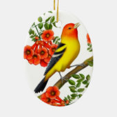 Westerne Tanager in het Ornament van Trumpet-wijn (Achterkant)