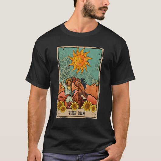 Westerne Tarot Kaart De Zonnewoestijn Zonnebloem W T-shirt (Voorkant)