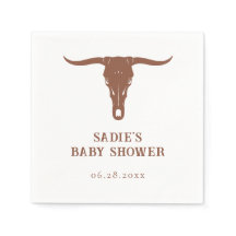 Westerne Terracotta Cowboy Baby shower servetten