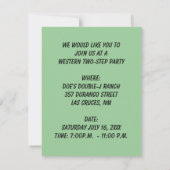WESTERNE TEXAS TWEE-STAP THEMED ARTIJ INVITATIE KAART (Achterkant)