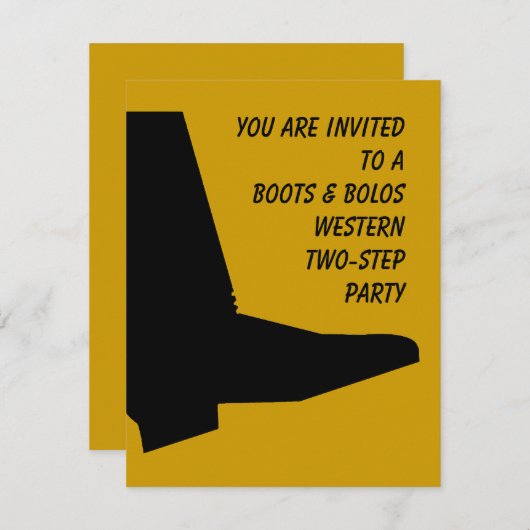 WESTERNE TEXAS TWEE-STAP THEMED ARTIJ INVITATIE KAART (Voorkant / Achterkant)