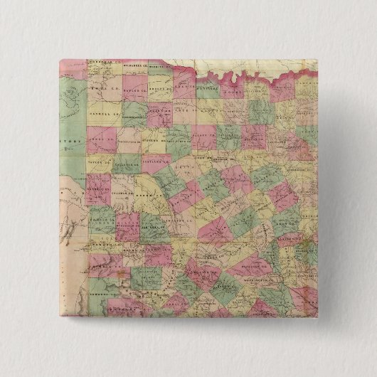 Westerne Texas Vierkante Button 5,1 Cm (Voorkant)