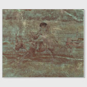 Westerne  textielvezel in Rodeo country paardenren Cadeaupapier (Vlak)