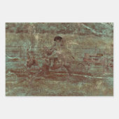 Westerne  textielvezel in Rodeo country paardenren Inpakpapier Vel (Voorkant)