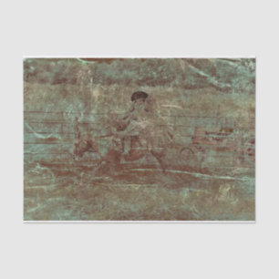 Westerne textielvezel in Rodeo country paardenren Tissuepapier