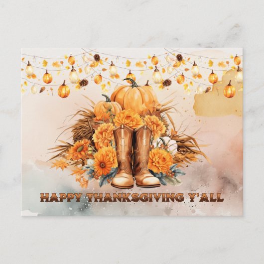 Westerne Thanksgiving Briefkaart (Voorkant)