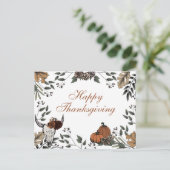 Westerne Thanksgiving Herfst Oogst Bull Skull Feestdagenkaart (Staand voorkant)