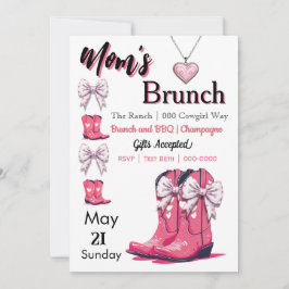 Westerne thema roze bogen en laarzen Moederdag Kaart