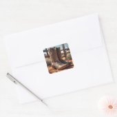 Westerne thema-Stickers | cowboylaarzen Vierkante Sticker (Envelop)