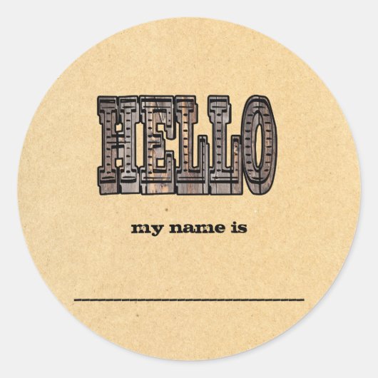 Westerne themanaam tickers ronde sticker (Voorkant)