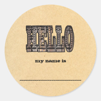 Westerne themanaam tickers ronde sticker