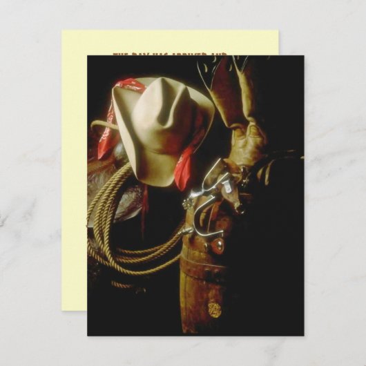 WESTERNE THEMED-PARTIJINVITATIE ~ EZ2 AANGEPAST KAART (Voorkant / Achterkant)