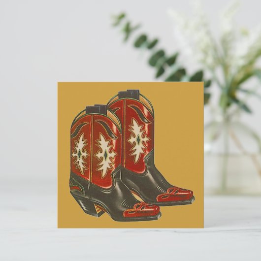 WESTERNE THEMED-PARTIJINVITATIE ~ EZ2 AANGEPAST KAART (Staand voorkant)