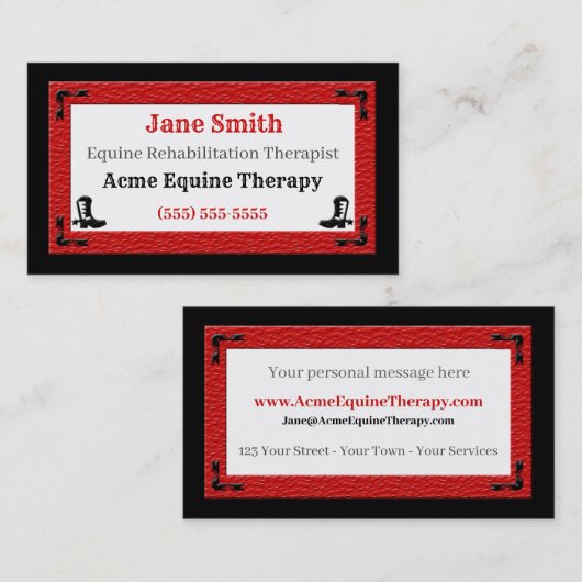 Westerne Thleed Red en Black Professional Visitekaartje (Voorkant / Achterkant)