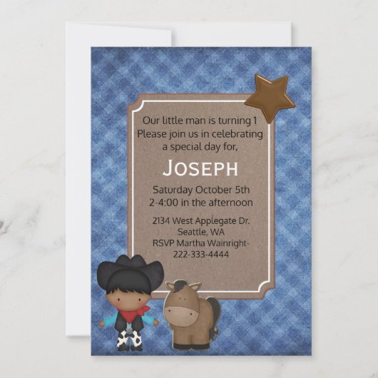 Westerne Thleing Baby First Birthday Kaart (Voorkant)