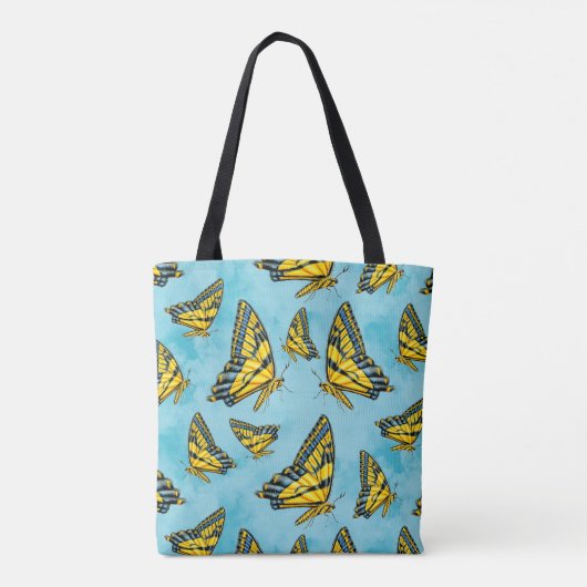 Westerne Tijger Swallowtail Vlinder op Wolken Tote Bag (Achterkant)