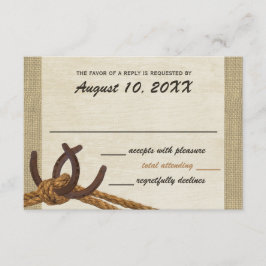 Westerne touw en Hoefijzers respons RSVP Kaartje