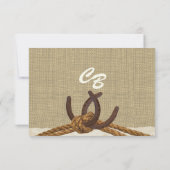 Westerne touw en Hoefijzers respons RSVP Kaartje (Achterkant)