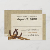 Westerne touw en Hoefijzers respons RSVP Kaartje (Voorkant / Achterkant)