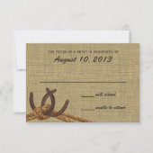 Westerne touw en Hoefijzers respons RSVP Kaartje (Voorkant)