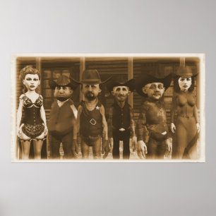 Westerne townfolk - Groot Poster