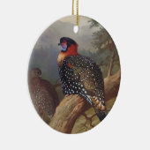 Westerne tragopan, vogelillustraties keramisch ornament (Rechts)
