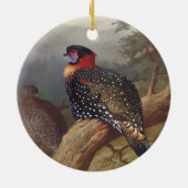 Westerne tragopan, vogelillustraties keramisch ornament (Achterkant)