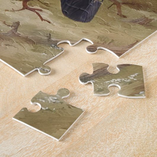 Westerne tragopan, vogelillustraties legpuzzel (Zijkant)