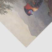 Westerne tragopan, vogelillustraties tissuepapier (Detail)