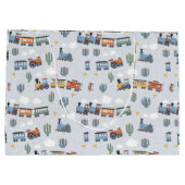 Westerne Trein Avontuur Gift Bag | Schattigee cact Groot Cadeauzakje (Achterkant)