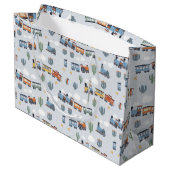 Westerne Trein Avontuur Gift Bag | Schattigee cact Groot Cadeauzakje (Achterkant Gekanteld)