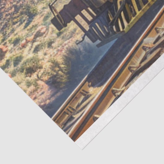 Westerne  Trein Heist Decoupage Tissuepapier (Detail)