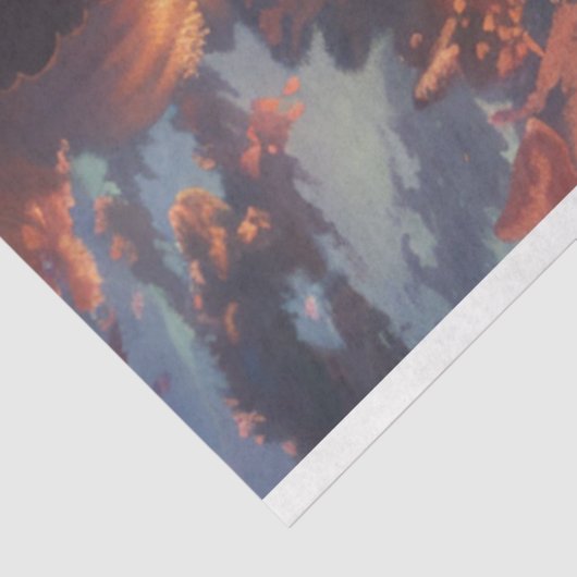 Westerne trein zonsondergang Showdown Decoupage Tissuepapier (Detail)