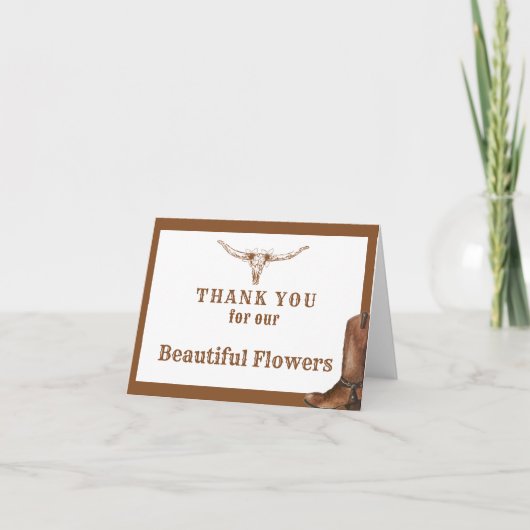 Westerne trouwdag Dank u kaart aan de verkoper (Voorkant)