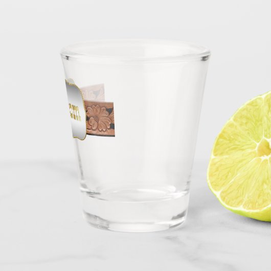 Westerne trouwriem en bruidegomriem gesp shot glas (Rechts)