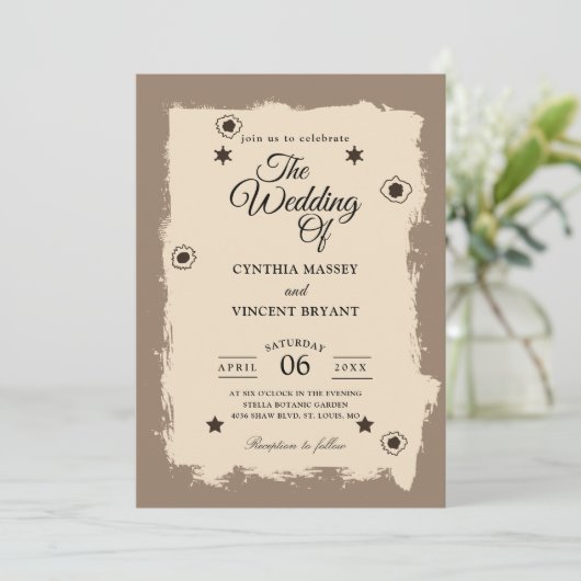 westerne trouwuitnodigingen kaart (Staand voorkant)