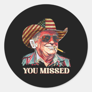 Westerne Trump Cowboy Je hebt American Flag Cowb g Ronde Sticker