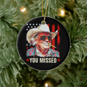 Westerne Trump Cowboy Je hebt Trump 2024 gemist Keramisch Ornament