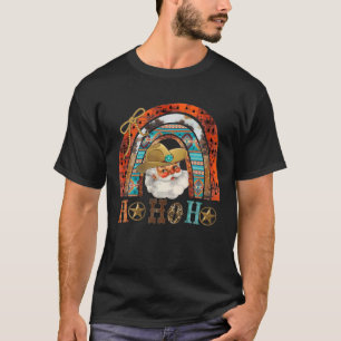Westerne Turquoise Aztec Santa Ho-Ho-Ho Funny Chri T-shirt