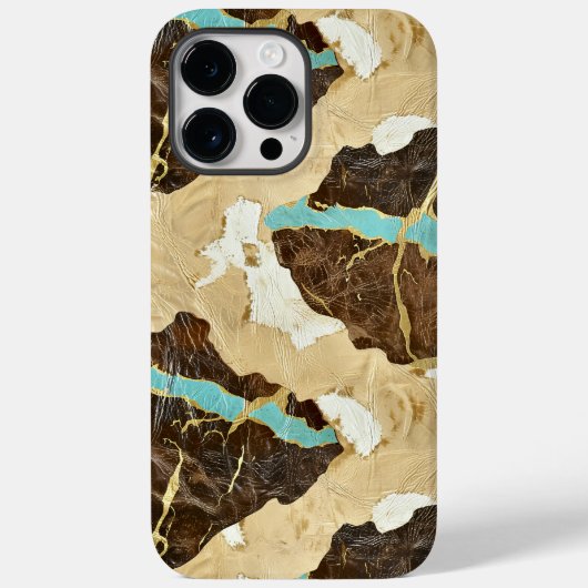 Westerne Turquoise en Leather Style Vrouwen Case-Mate iPhone Case (Achterkant)