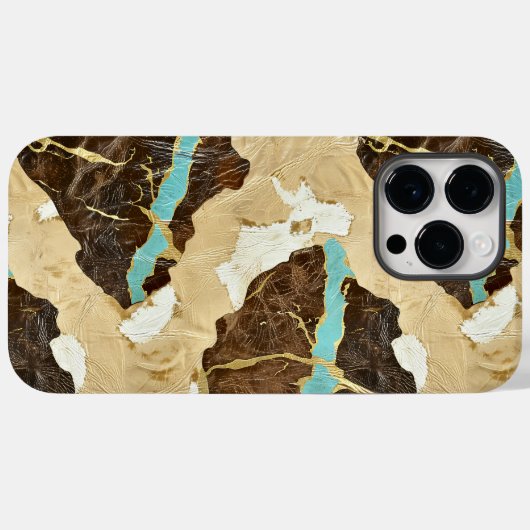 Westerne Turquoise en Leather Style Vrouwen Case-Mate iPhone Case (Achterkant (horizontaal))