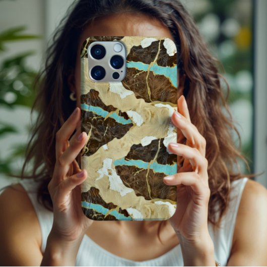 Westerne Turquoise en Leather Style Vrouwen Case-Mate iPhone Case